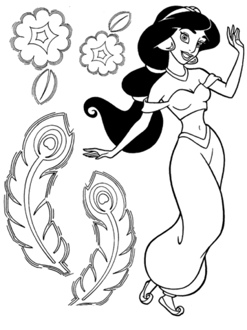 Beautiful Jasmine  Coloring Page